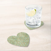 Aqua Mint Gold Glitz Glitter Leopard Kartonnen Onderzetters (Insitu)