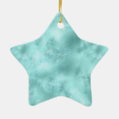 Aqua Mint Gold Glitz Glitter Leopard Keramisch Ornament (Achterkant)