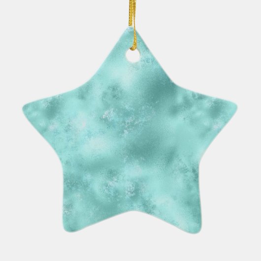 Aqua Mint Gold Glitz Glitter Leopard Keramisch Ornament (Achterkant)