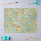 Aqua Mint Gold Glitz Glitter Leopard Tissuepapier (Craft)