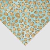 Aqua Mint Gold Glitz Glitter Leopard Tissuepapier (Detail)