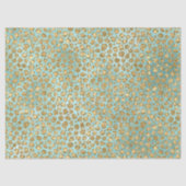 Aqua Mint Gold Glitz Glitter Leopard Tissuepapier (Voorkant)