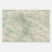 Aqua Mint Gold Glitz Sparkle Animal Prints Inpakpapier Vel (Voorkant 3)