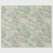 Aqua Mint Gold Leopard Print Cadeaupapier (Vlak)