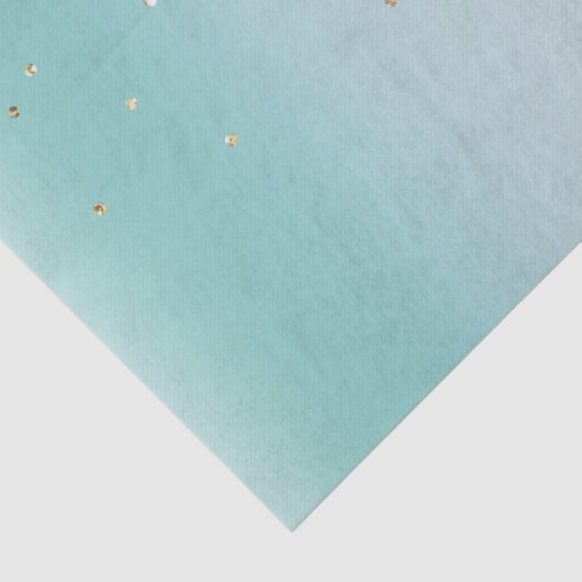Aqua Mint Gold Sparkle Dots Christmas Tissuepapier (Detail)