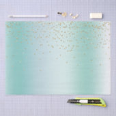 Aqua Mint Gold Sparkle Dots Christmas Tissuepapier (Craft)