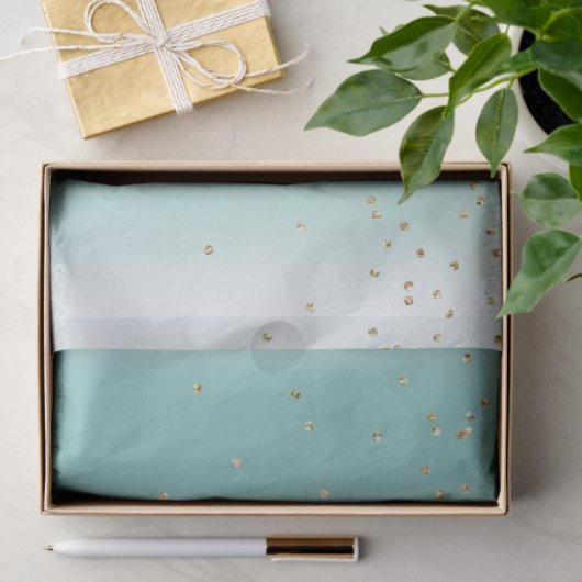 Aqua Mint Gold Sparkle Dots Christmas Tissuepapier (Geschenk)