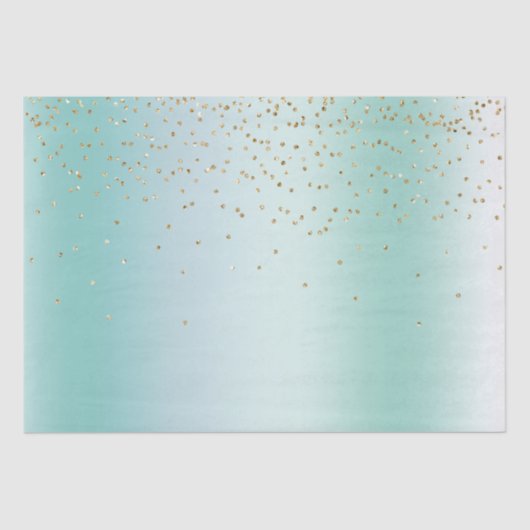 Aqua Mint Gold Sparkle Dots Christmas Tissuepapier (Voorkant)