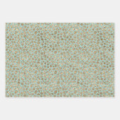  Aqua Mint Gold Sparkle Stippen Leopard     Inpakpapier Vel (Voorkant 3)