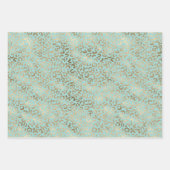  Aqua Mint Gold Sparkle Stippen Leopard     Inpakpapier Vel (Voorkant 2)