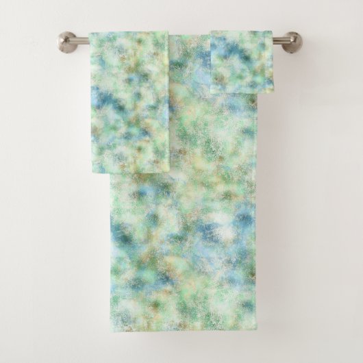 Aqua Mint Goud Marmer Abstract Bad Handdoek (Insitu)
