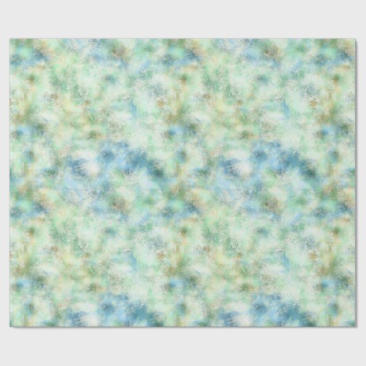 Aqua Mint Goud Marmer Abstract Cadeaupapier (Vlak)