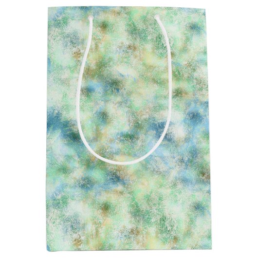 Aqua Mint Goud Marmer Abstract Medium Cadeauzakje (Voorkant)
