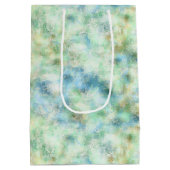 Aqua Mint Goud Marmer Abstract Medium Cadeauzakje (Achterkant)