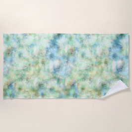 Aqua Mint Goud Marmer Abstract Strandlaken