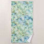 Aqua Mint Goud Marmer Abstract Strandlaken (Voorkant)