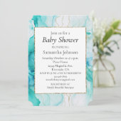 Aqua Mint Goud Wit Marmer Kaart (Staand voorkant)