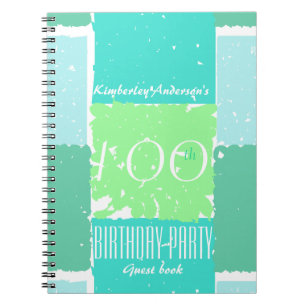 Aqua Mint Green Colors 100e verjaardag Gastboek Notitieboek