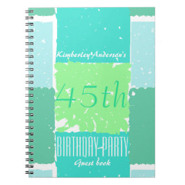 Aqua Mint Green Colors 45e verjaardagstang Gastboe Notitieboek