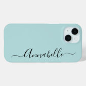 Aqua Mint Green Persoonlijke naam Case-Mate iPhone Case (Achterkant (horizontaal))