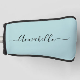 Aqua Mint Green Persoonlijke naam Golf Head Hoesje Golfheadcover