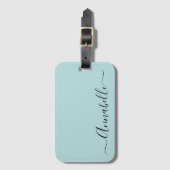 Aqua Mint Groene Gepersonaliseerde Naam Bagage Lab Bagagelabel (Voorkant (verticaal))