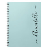 Aqua Mint Groene Gepersonaliseerde Naam Notitieboek (Voorkant)