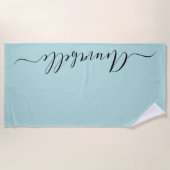 Aqua Mint Groene Persoonlijke Naam Strand Handdoek (Voorkant)
