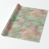 Aqua Mint Pink Gold Glam Leopard Print         Cadeaupapier (Uitgerold)