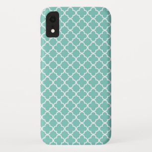 Aqua Mint Quatrefoil Patroon Case-Mate iPhone Case