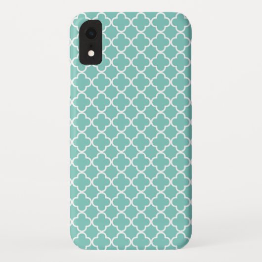 Aqua Mint Quatrefoil Patroon Case-Mate iPhone Case (Achterkant)