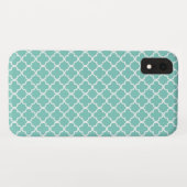 Aqua Mint Quatrefoil Patroon Case-Mate iPhone Case (Achterkant (horizontaal))