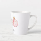 Aqua Mint Roze Goud Kerst Ornamenten Naam Latte Mok (Rechts)