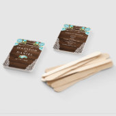 Aqua Mint Rustic Wood String Lights Floral Wedding Handwaaier (Niet-gemonteerd)