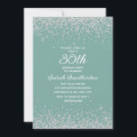 Aqua Mint Silver Diamond Glitter 30th Birthday Kaart<br><div class="desc">Creëer uw eigen elegante aqua/mint 30e verjaardagsfeestuitnodiging voor vrouwen met mousserende glitter en een witte kalligrafie/scripttekst. De tekst en de doopvonten zijn volledig klantgericht op deze uitnodiging zodat kunt u dit veranderen om voor om het even welke leeftijd te werken. De achtergrondkleur is ook aanpasbaar, zodat ongeacht het thema van...</div>