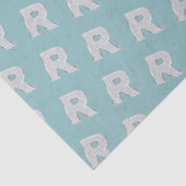 Aqua Mint Silver Letter R Tissuepapier (Detail)