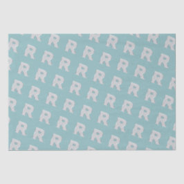 Aqua Mint Silver Letter R Tissuepapier