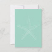 Aqua Mint Starfish Burlap Beach Wedding RSVP-kaart RSVP Kaartje (Achterkant)