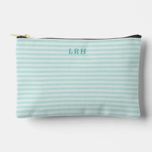 Aqua Mint Streep Vintage Kleine Initialen Monogram Etui