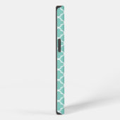 Aqua Mint Vierbladig Patroon iPhone Hoesje (Rechterkant)