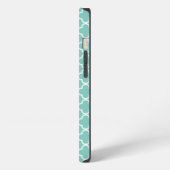 Aqua Mint Vierbladig Patroon iPhone Hoesje (Linkerkant)