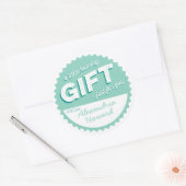 Aqua Mint Vintage Stijl Kerstcadeau Sticker (Envelop)