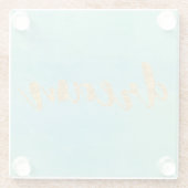 Aqua Mint Waterverf Gold Dream Glazen Onderzetter (Achterkant)