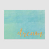 Aqua Mint Waterverf Gouden Droom Tissuepapier (Voorkant)