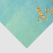 Aqua Mint Waterverf Gouden Droom Tissuepapier (Detail)