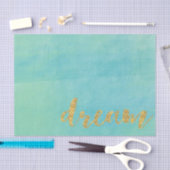 Aqua Mint Waterverf Gouden Droom Tissuepapier (Craft)