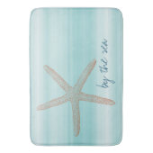 Aqua Mint White Beach Vibes Starfish Badmat (Voorkant Verticaal)
