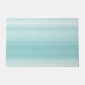 Aqua Mint White Beach Vibes Stripes Deurmat (Voorkant)