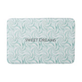 Aqua Mint White Swirls Badmat (Voorkant)