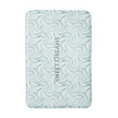 Aqua Mint White Swirls Badmat (Voorkant Verticaal)